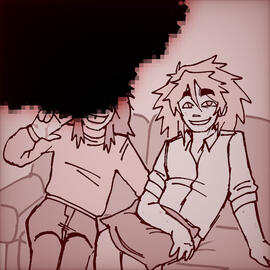 A monochrome colored drawing example